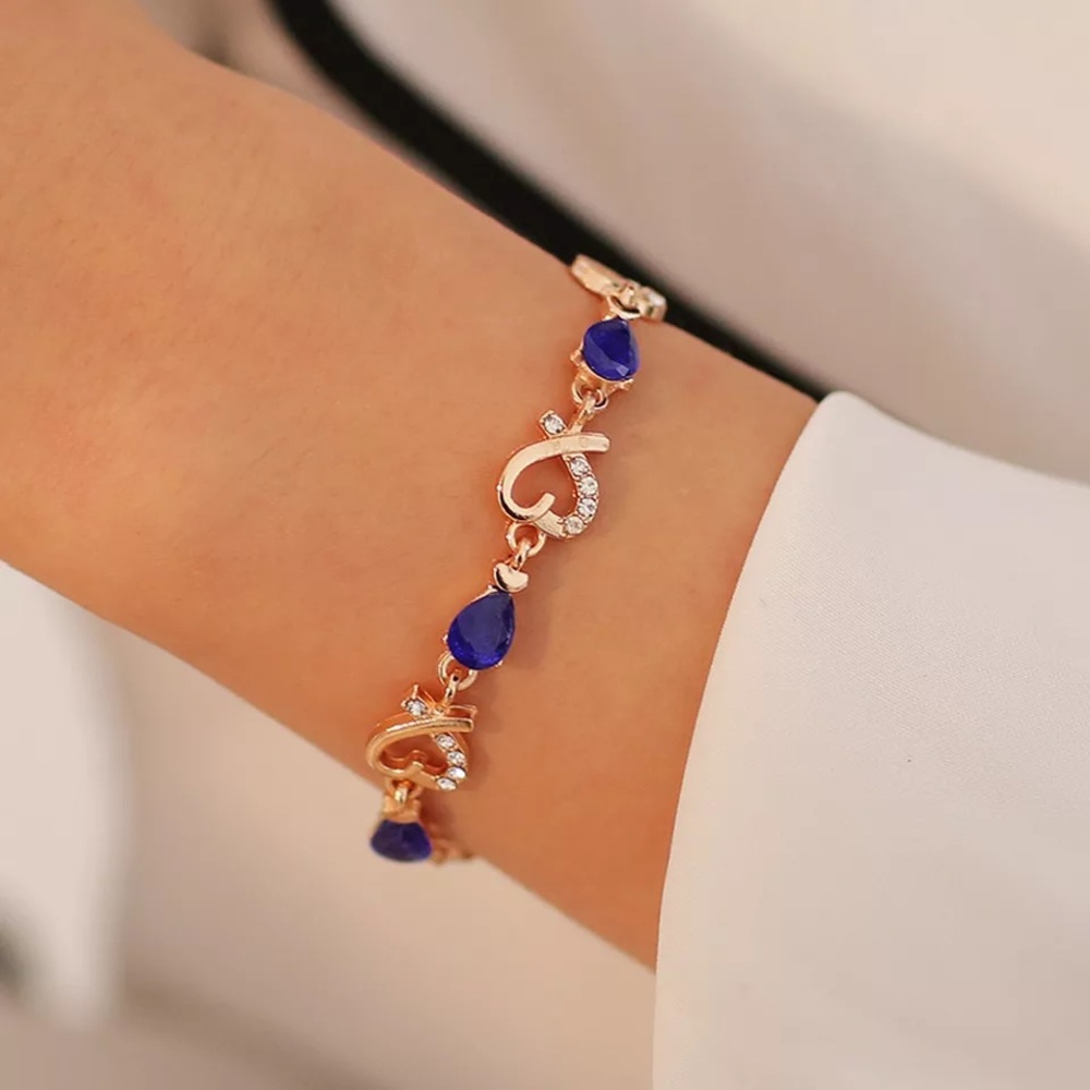 Women Rhinestone Crystal Bangle Bracelet - Picture 2 of 3